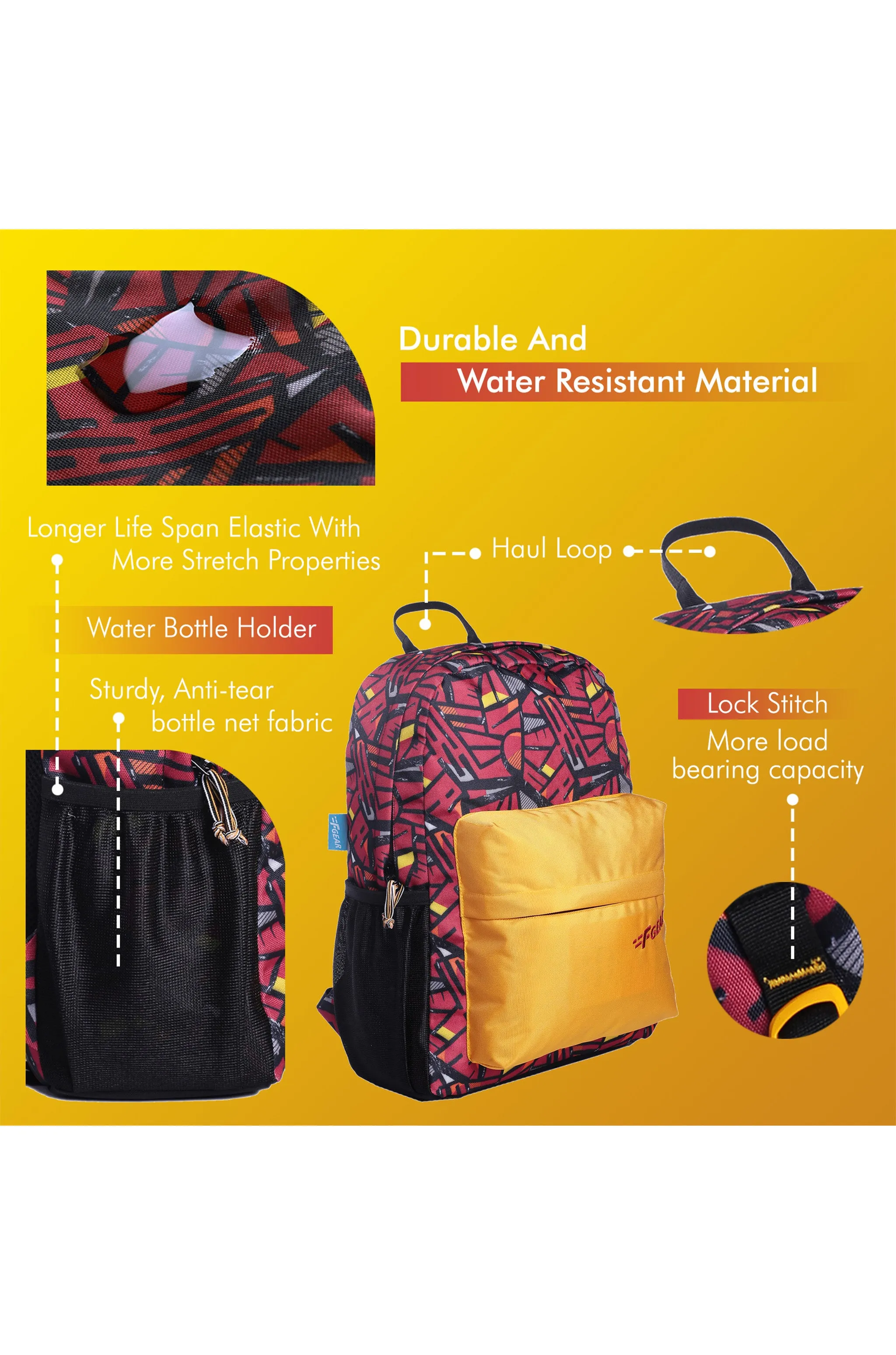 Emprise 23L Wordly Red Yellow Backpack