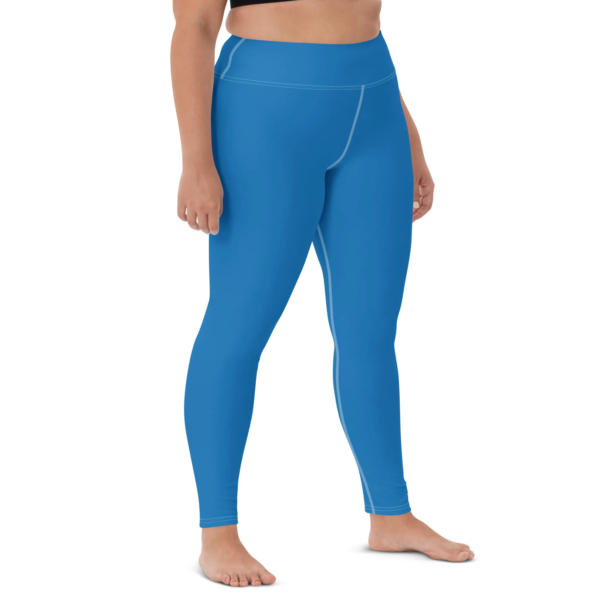 Essential Activewear: Solid Color Leggings for Her - Azul