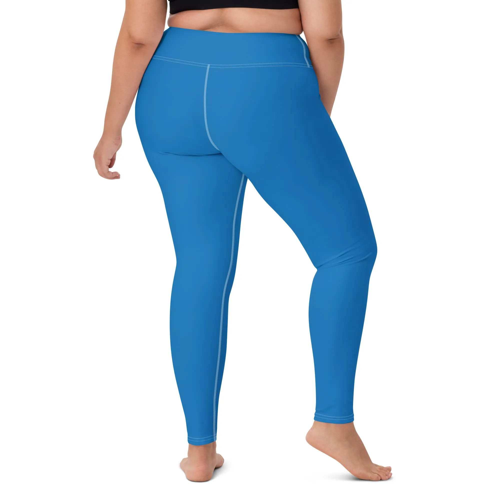 Essential Activewear: Solid Color Leggings for Her - Azul