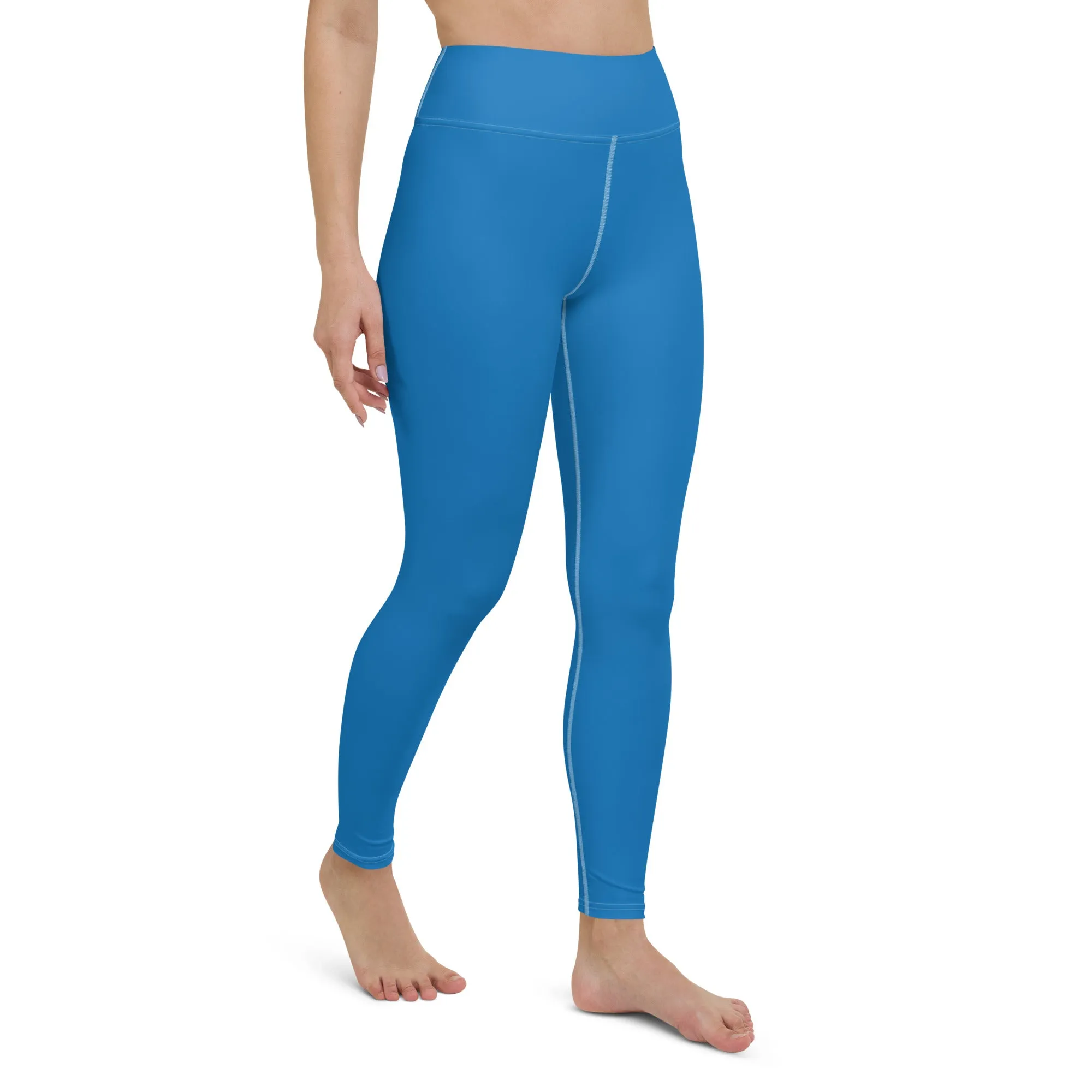 Essential Activewear: Solid Color Leggings for Her - Azul