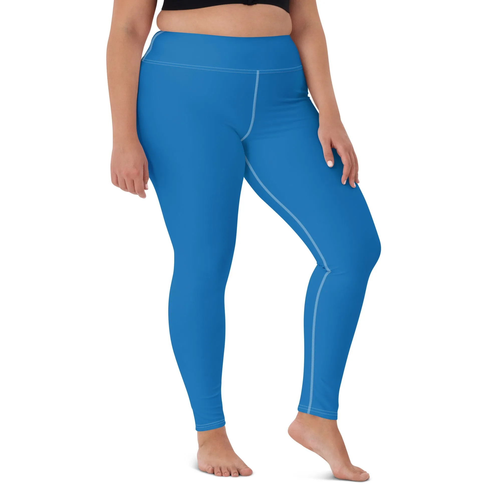 Essential Activewear: Solid Color Leggings for Her - Azul