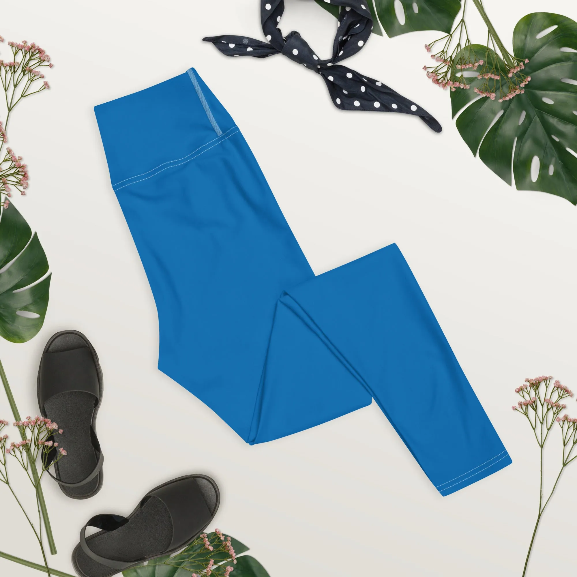 Essential Activewear: Solid Color Leggings for Her - Azul