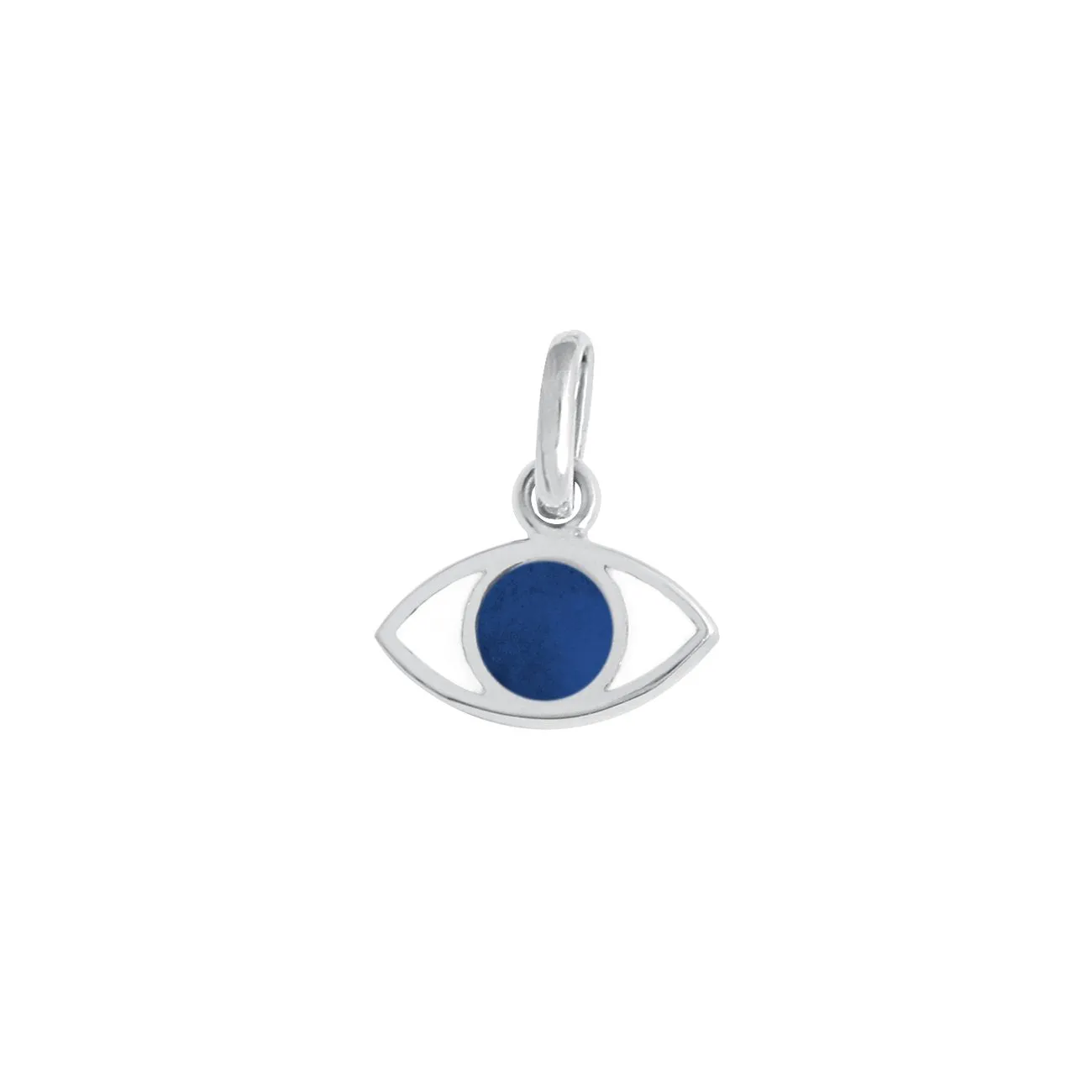 Eye Lapis Resin pendant, White Gold