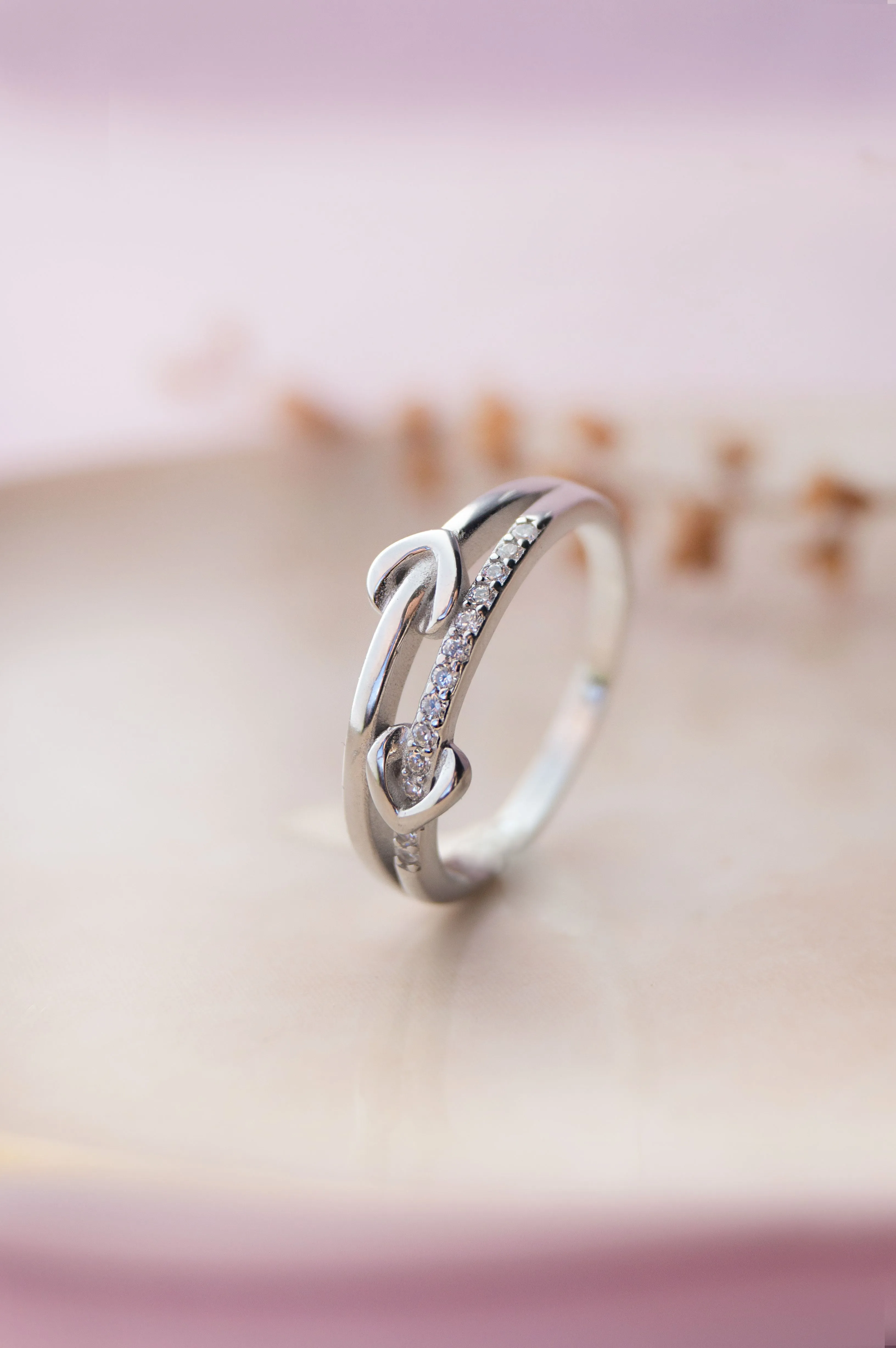 Far Yet Together Hearts Sterling Silver Ring