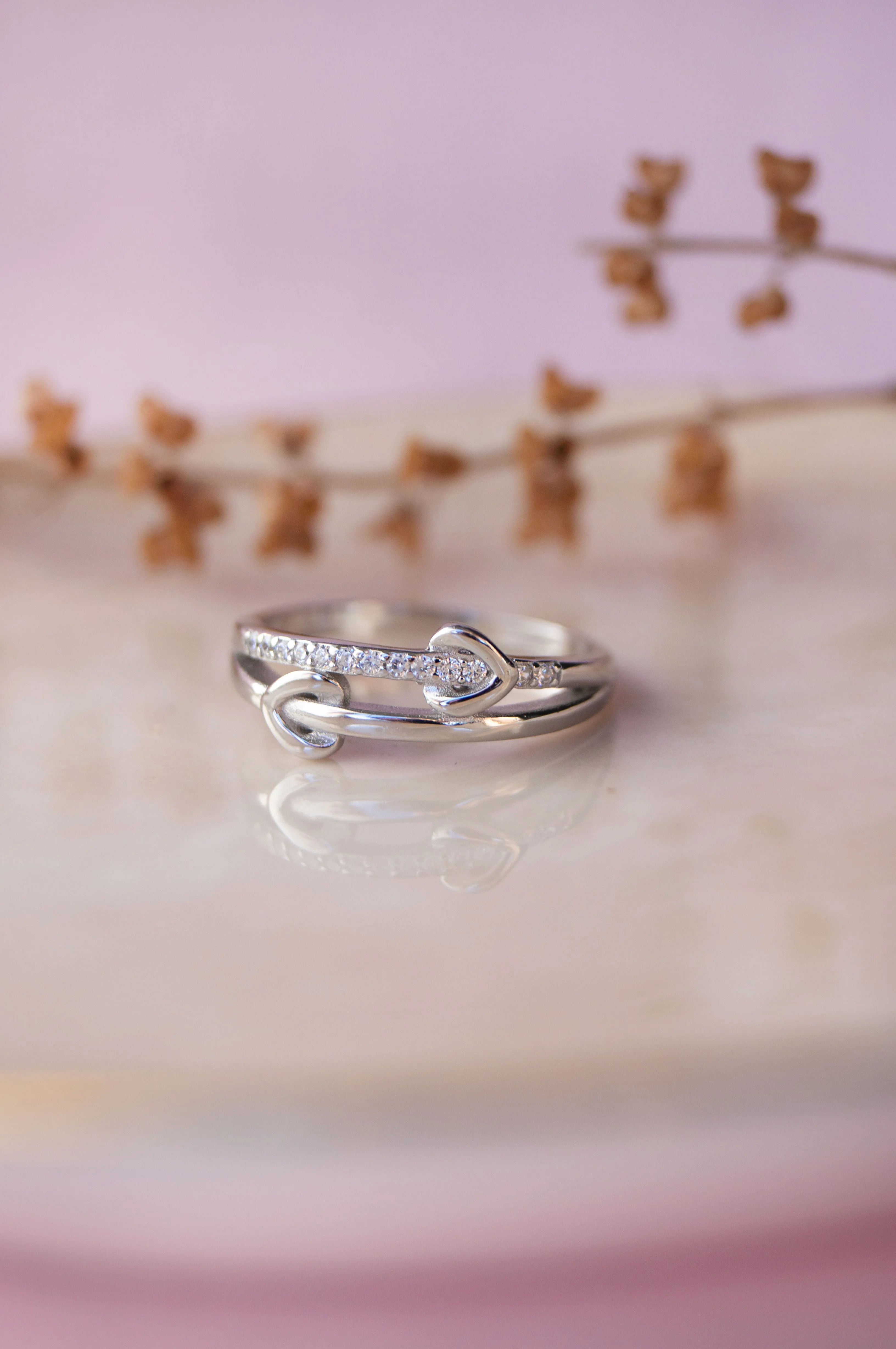 Far Yet Together Hearts Sterling Silver Ring