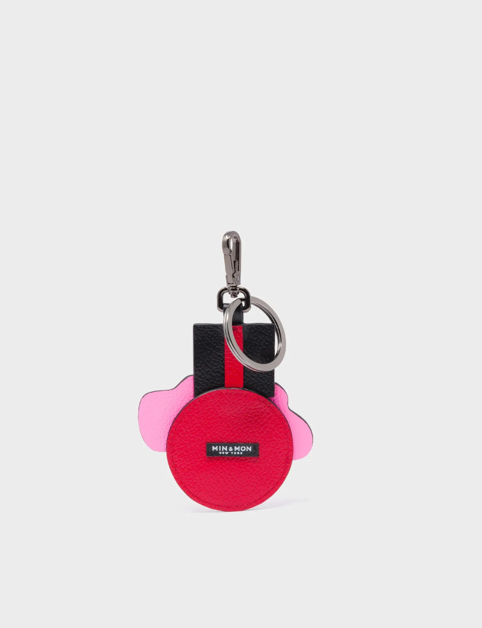 Friends Charm - Red and Taffy Pink Leather Keychain