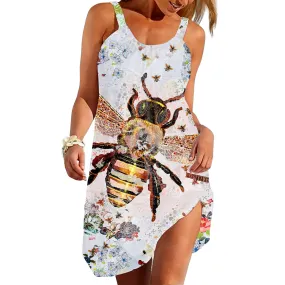 Gearhuman 3D Bee Sleeveless Beach Dress