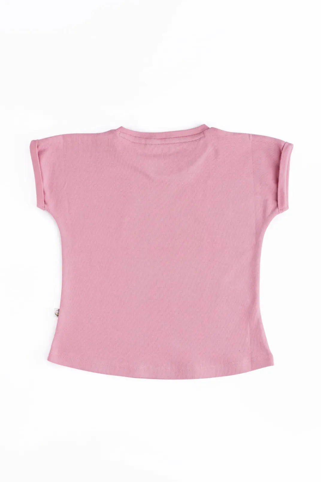 Half sleeve pink graphic t-shirt for baby