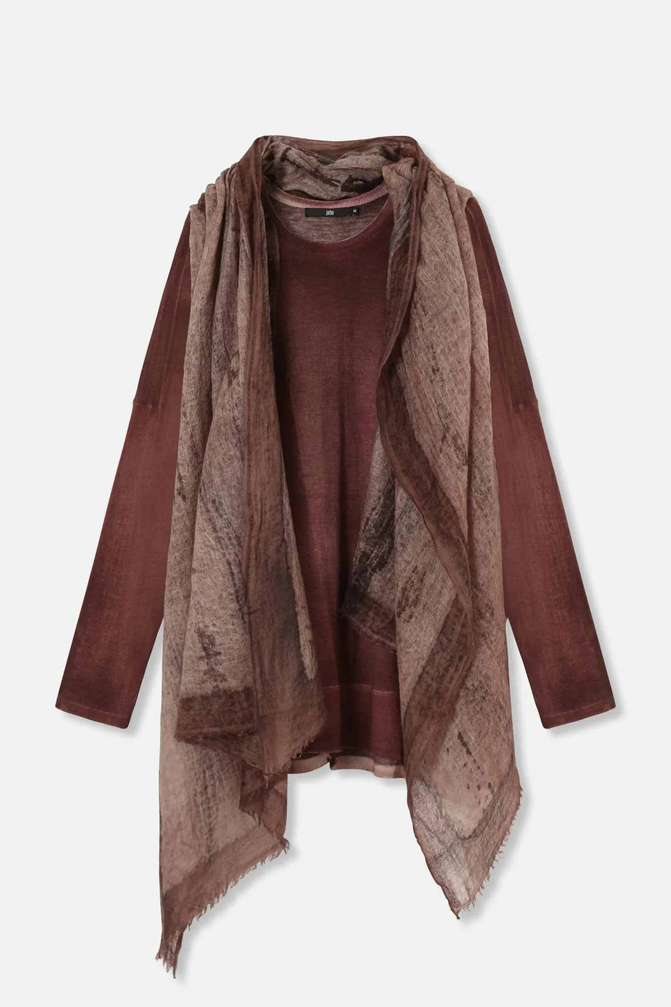 HENRY BOYFRIEND CREW IN HAND-DYED CASHMERE BROWN