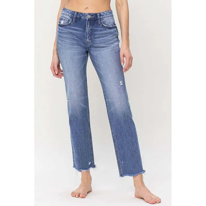 High Rise Straight Jeans