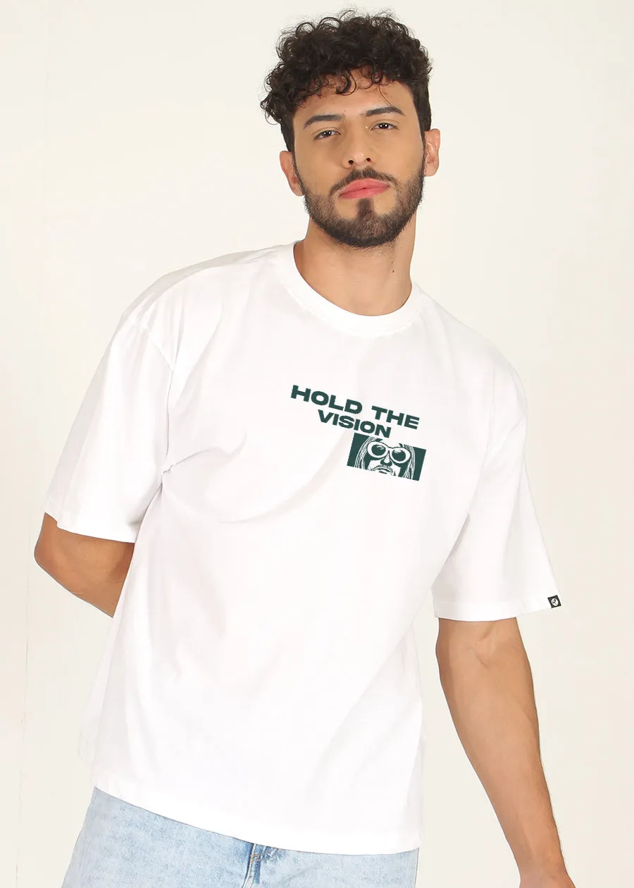 Hold The Vision Men Oversized Printed T-Shirt