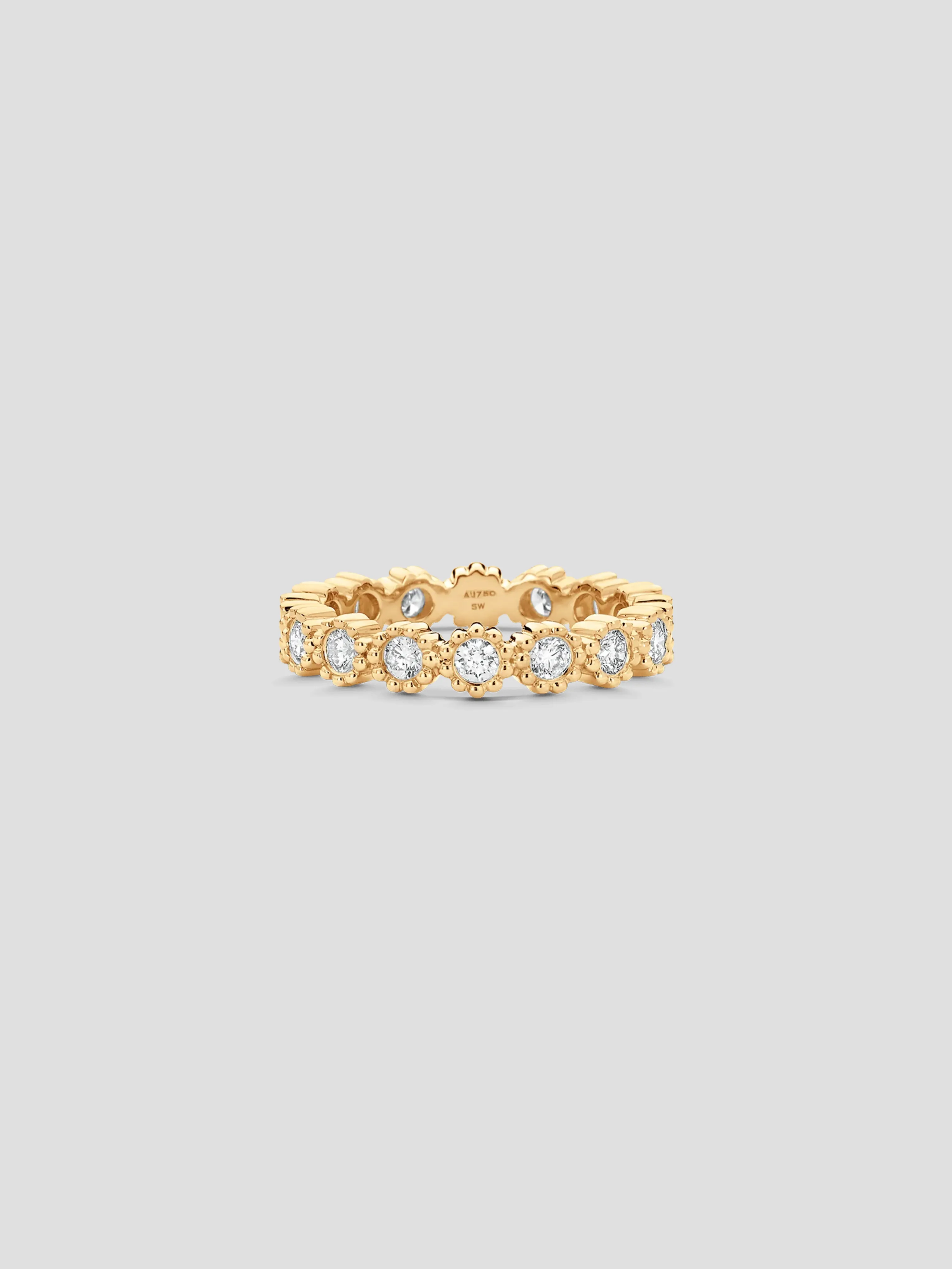 Isadora Floret Yellow Gold Full White Diamond Ring