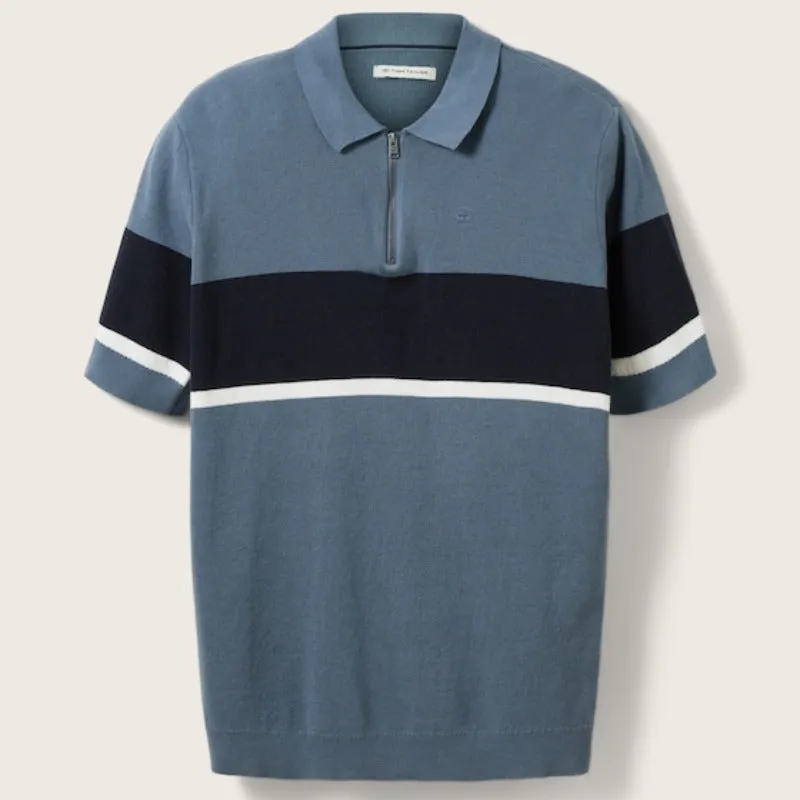 Jone Knitted Short Sleeve Polo Shirt (Navy/Blue)