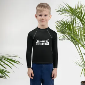 Kid's Boys Long Sleeve BJJ Rash Guard Jiu-Jitsu 015 - Noir