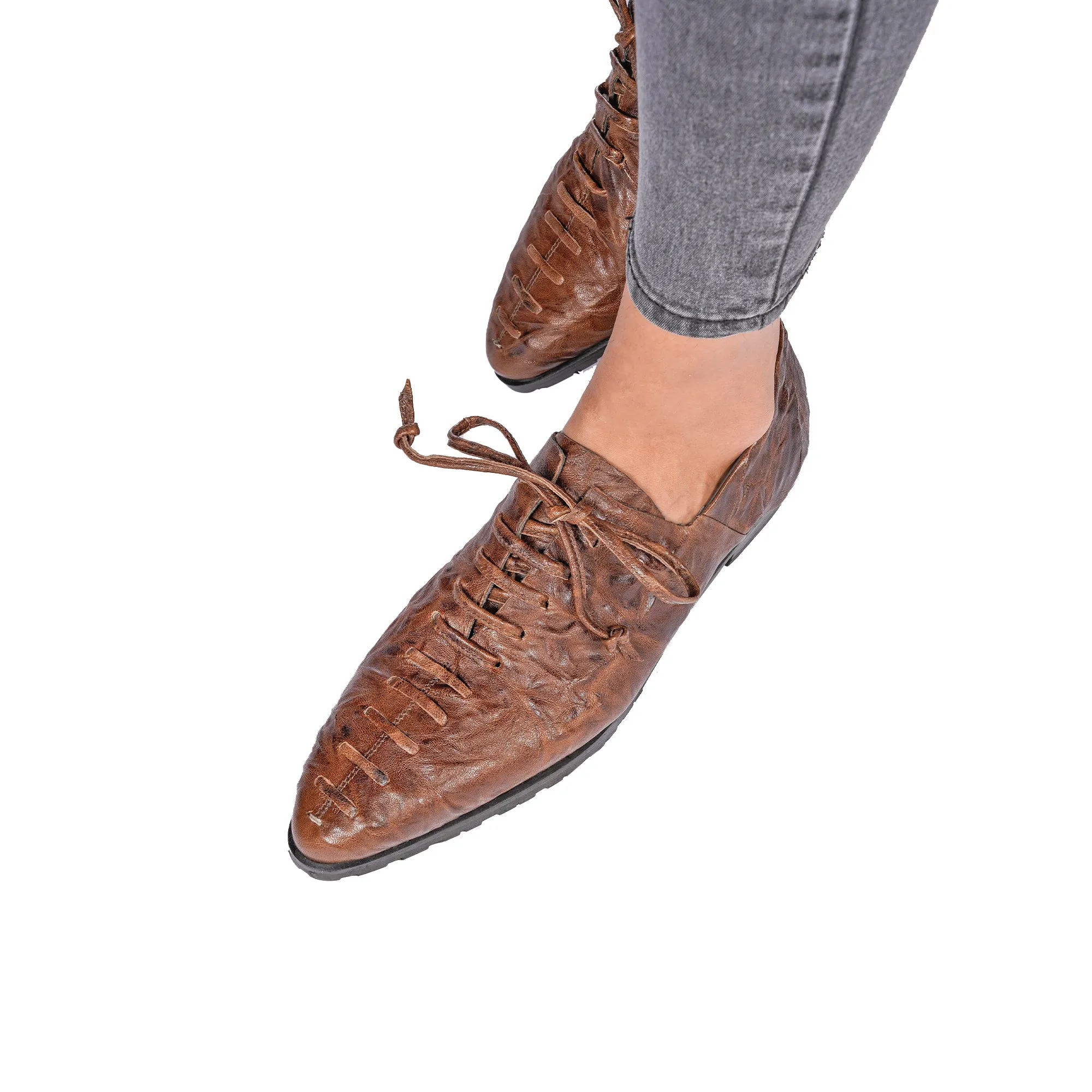 Lace-Up Loafer Stropicciato Brown