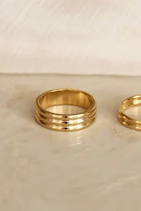 Layered Cigar Band Ring 6mm