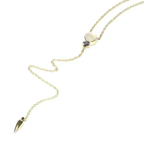 Levitation Lariat, Gold w/ Moonstone