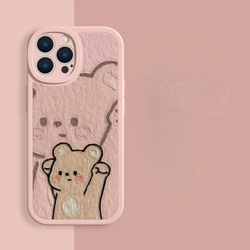 Lovely Cute Yawn Cat Gemstone Phone Case