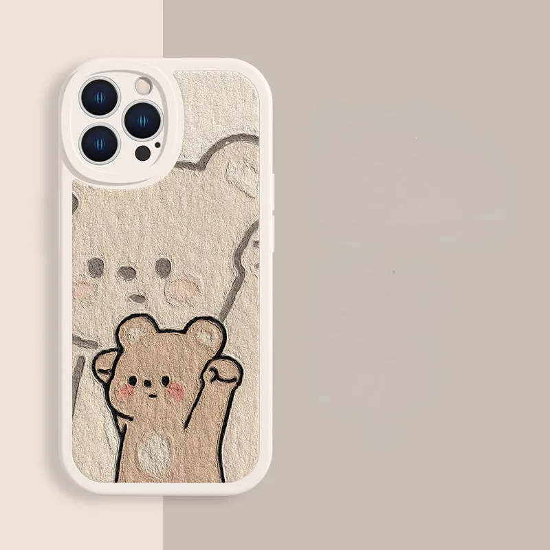 Lovely Cute Yawn Cat Gemstone Phone Case