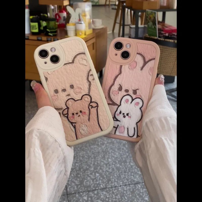 Lovely Cute Yawn Cat Gemstone Phone Case