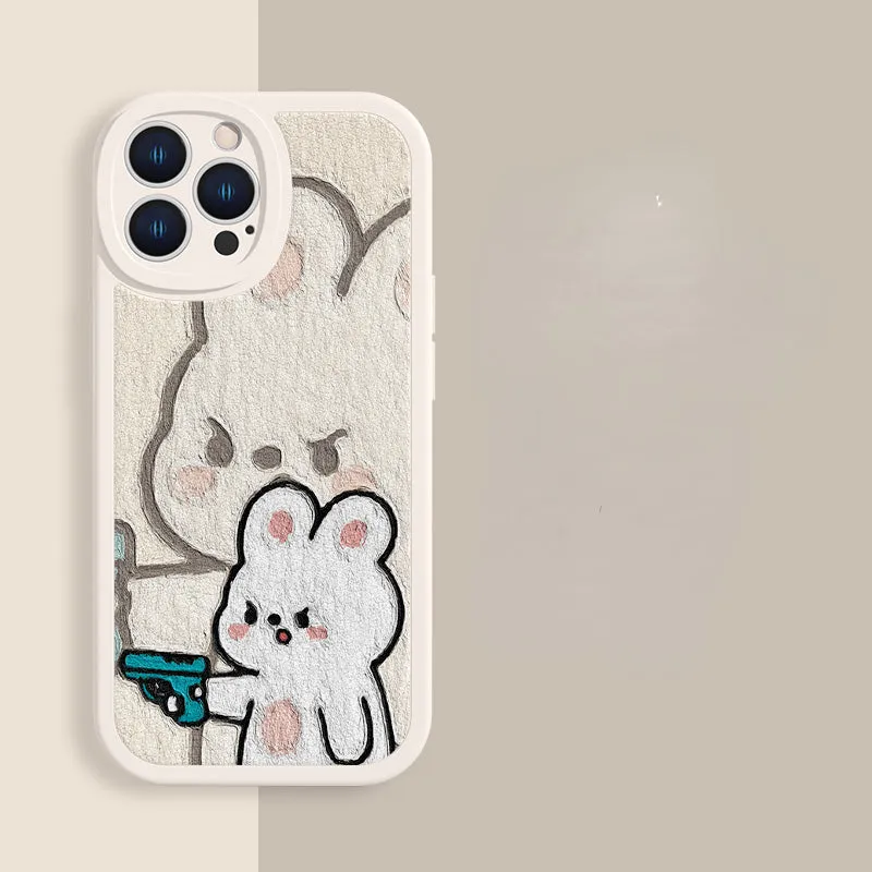 Lovely Cute Yawn Cat Gemstone Phone Case