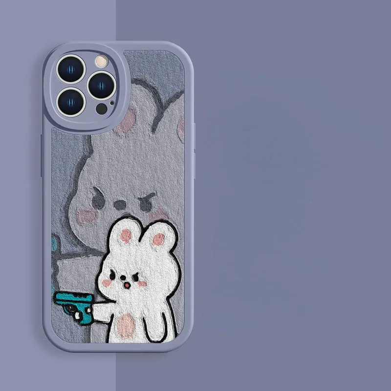 Lovely Cute Yawn Cat Gemstone Phone Case