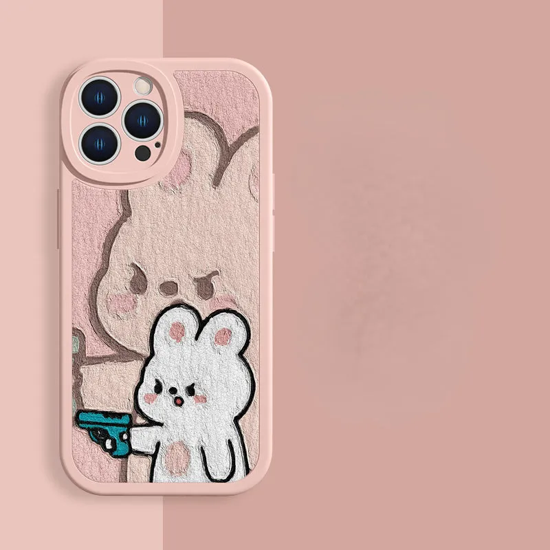 Lovely Cute Yawn Cat Gemstone Phone Case