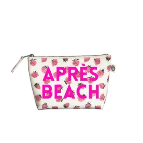 Makeup Bag White Floral with Neon Pink APRES BEACH