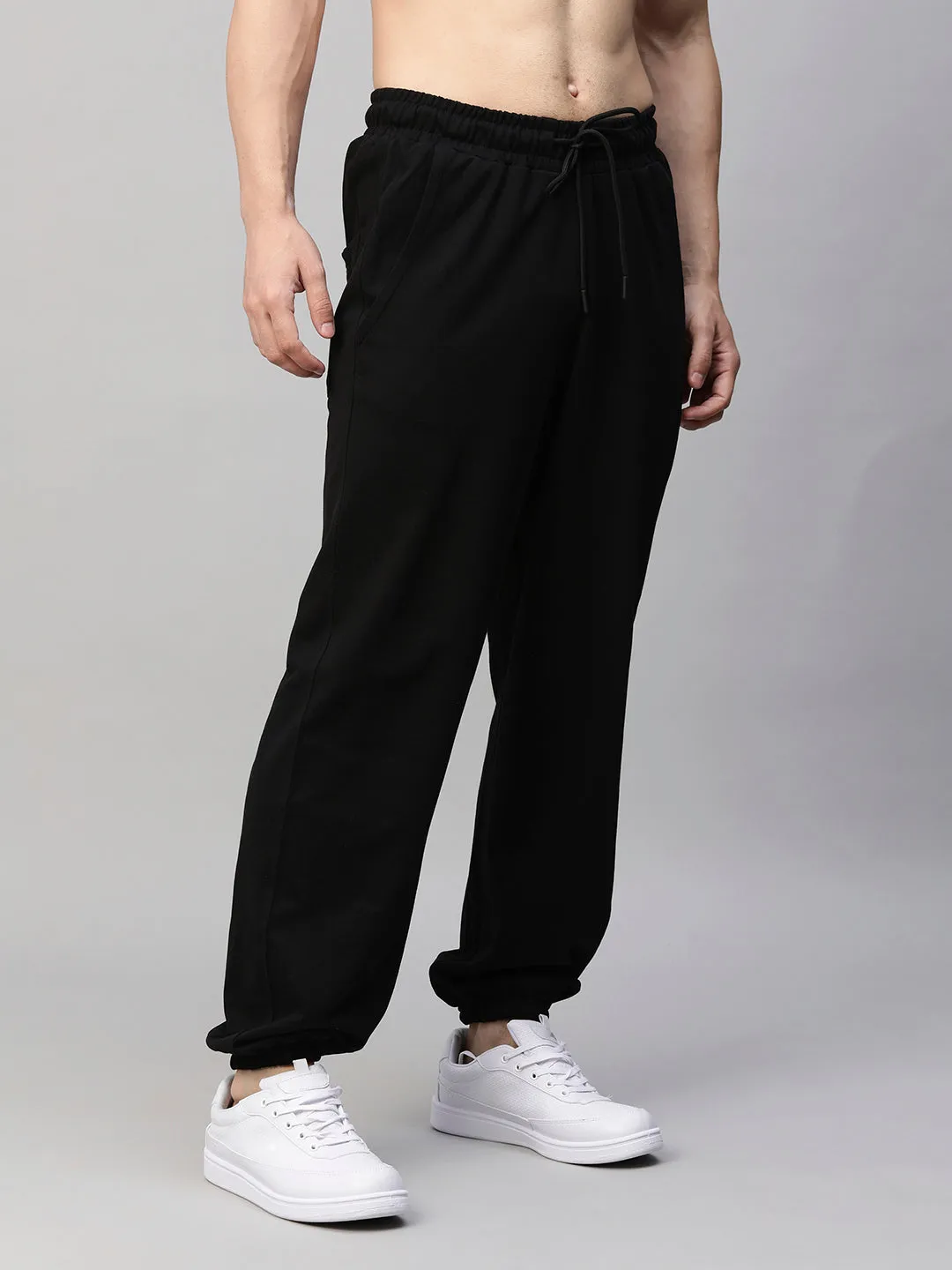 Men Premium Terry Loose Fit Joggers - Black