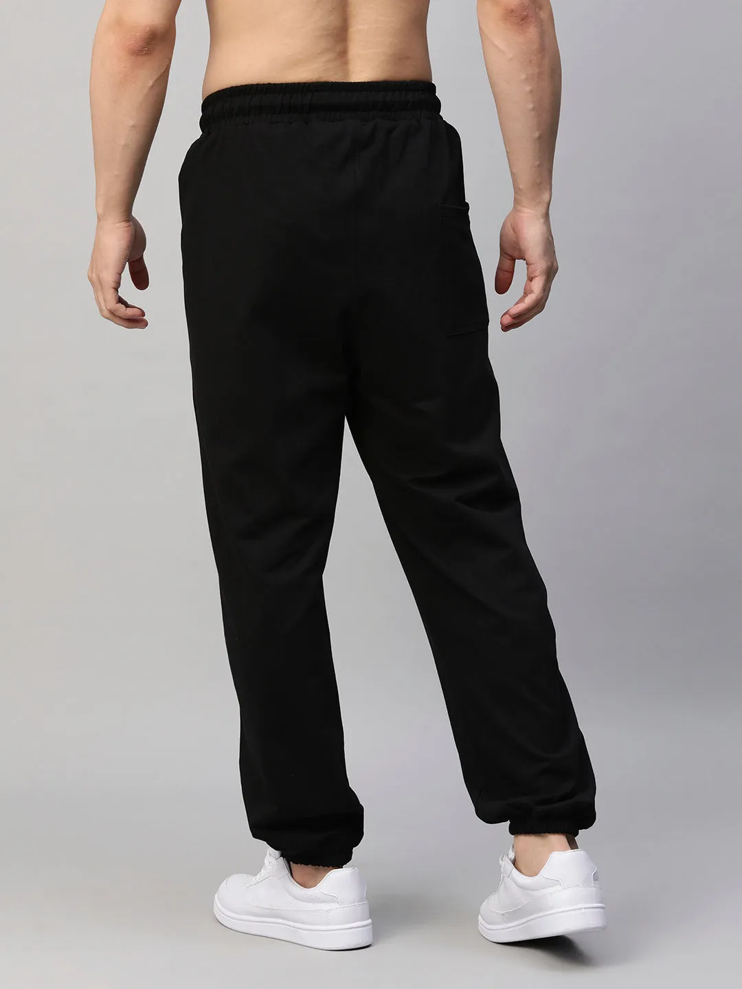 Men Premium Terry Loose Fit Joggers - Black