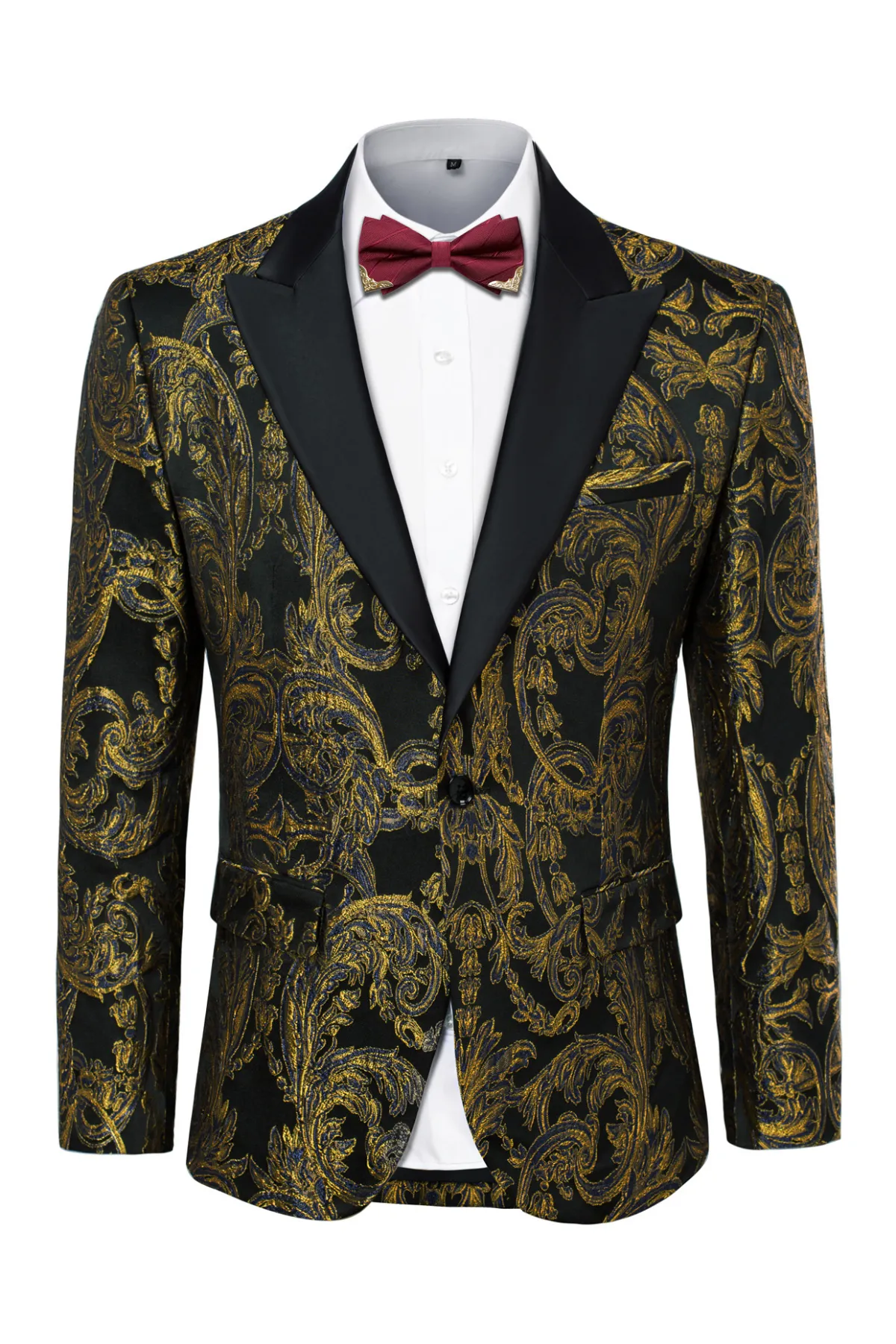 Men's Blazer Slim Fit Dress Floral Pattern Sport Jacket One Button