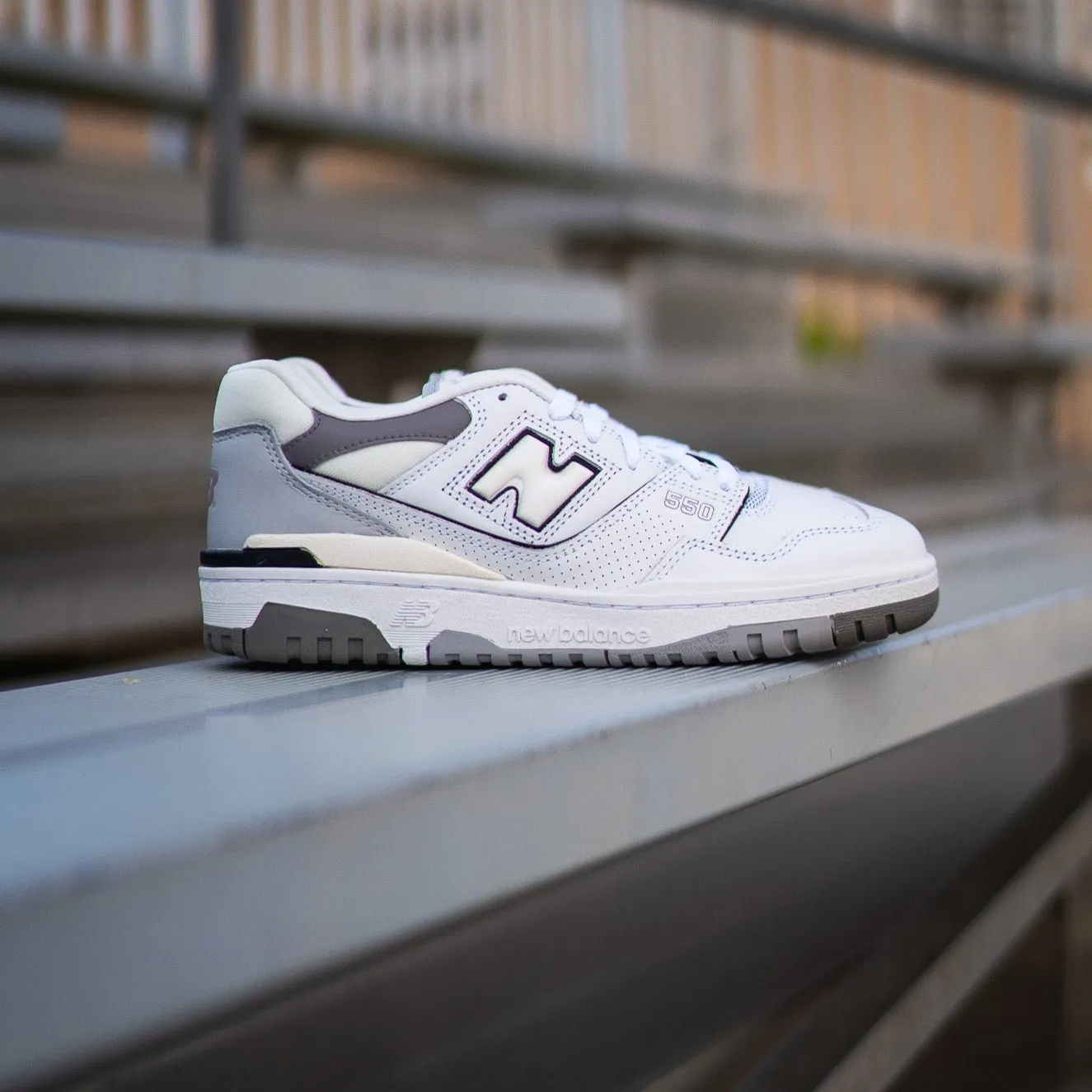 Mens New Balance 550 (White/Grey) - BB550PWA