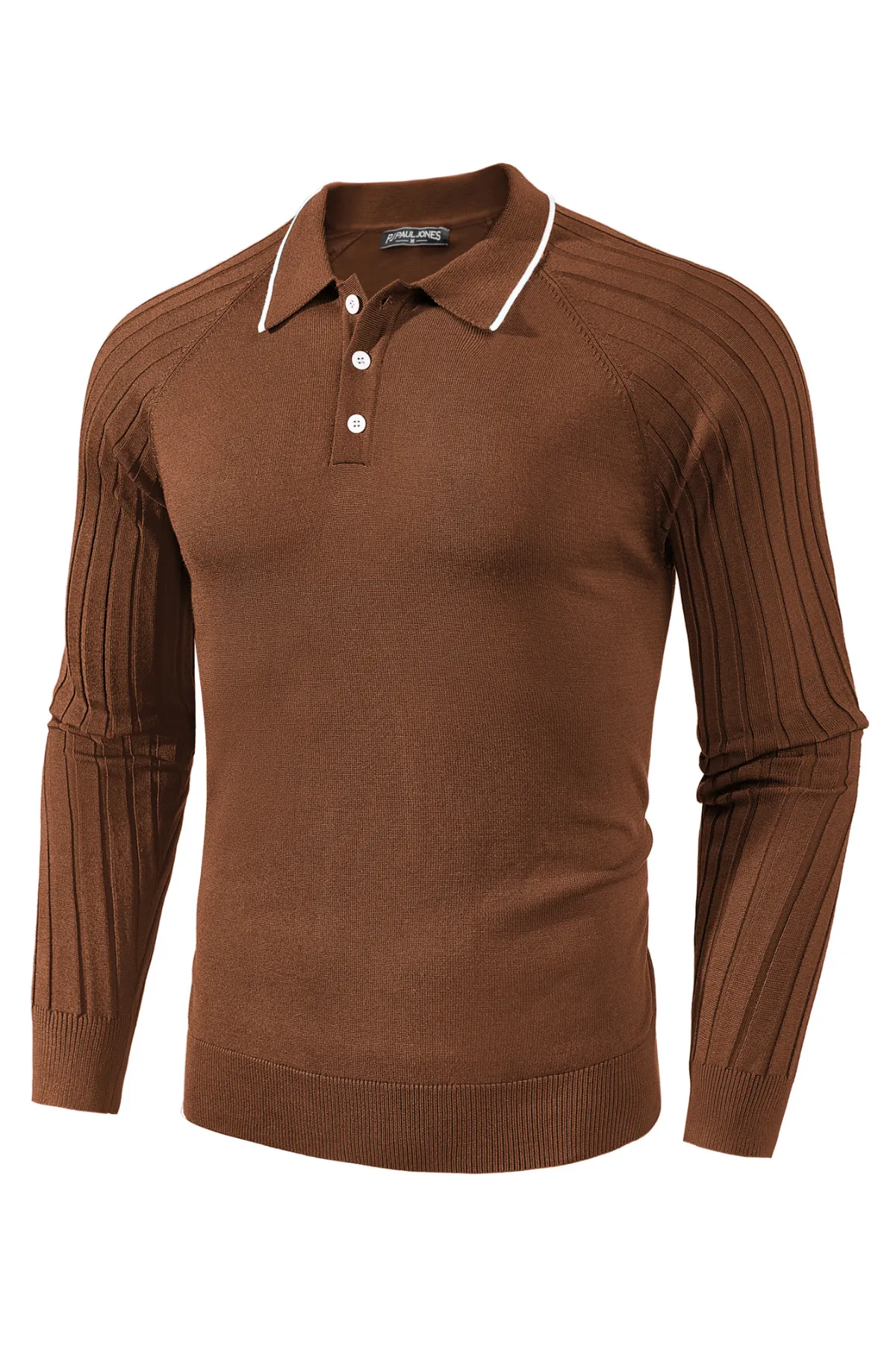 Men's Pullover Sweater Casual Raglan Sleeves Knit Polo Sweaters