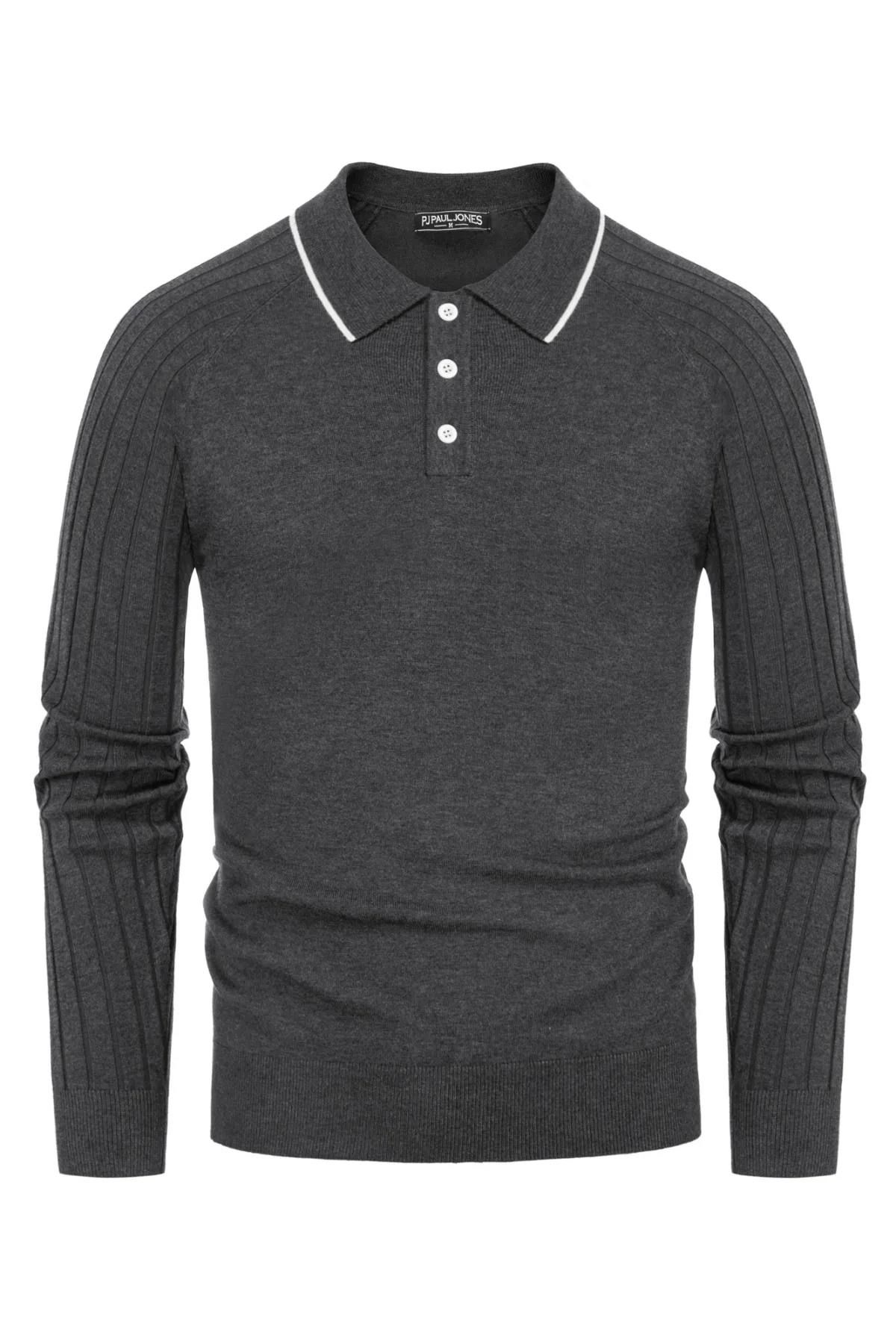 Men's Pullover Sweater Casual Raglan Sleeves Knit Polo Sweaters