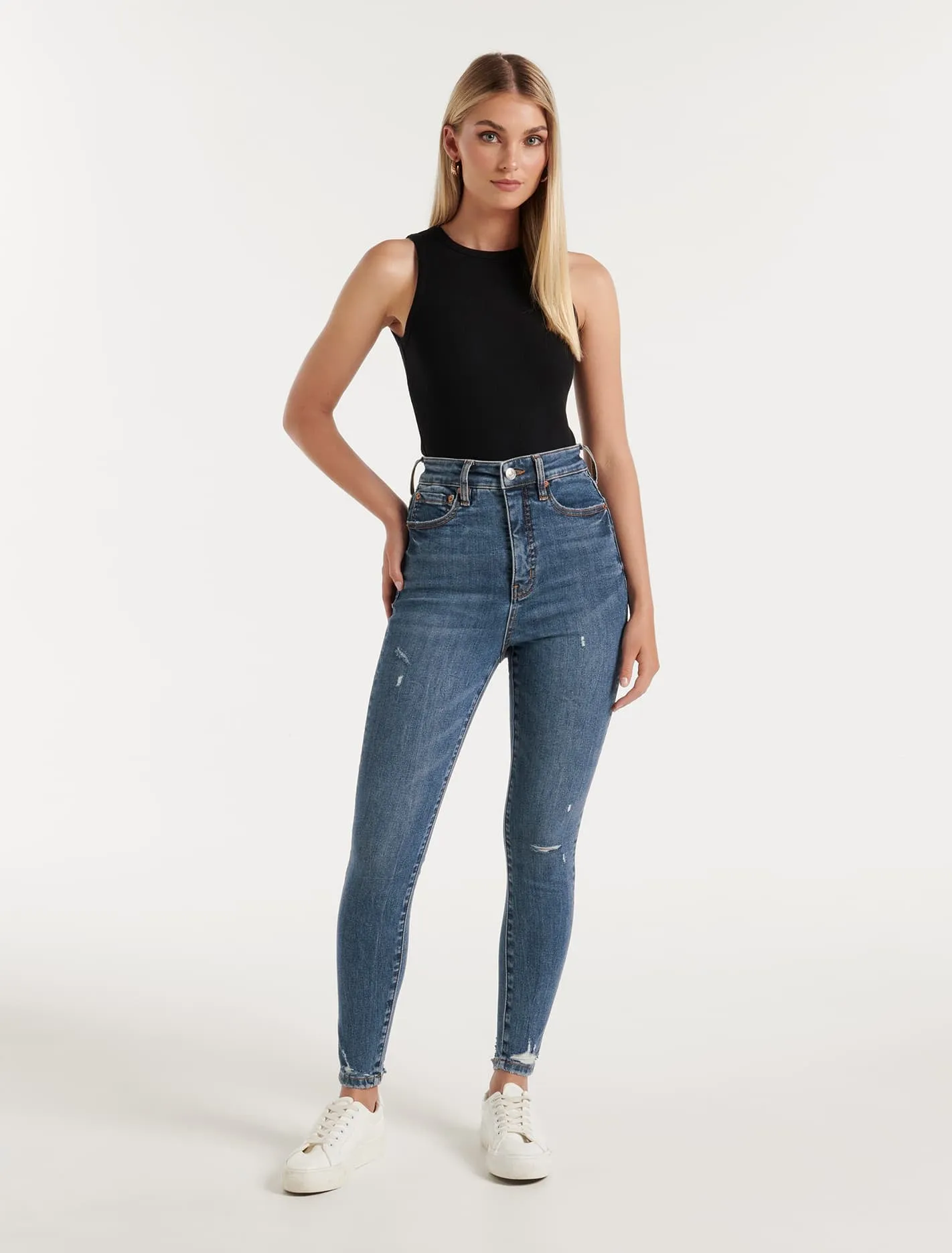 Mila Cropped High-Rise Skinny Jeans