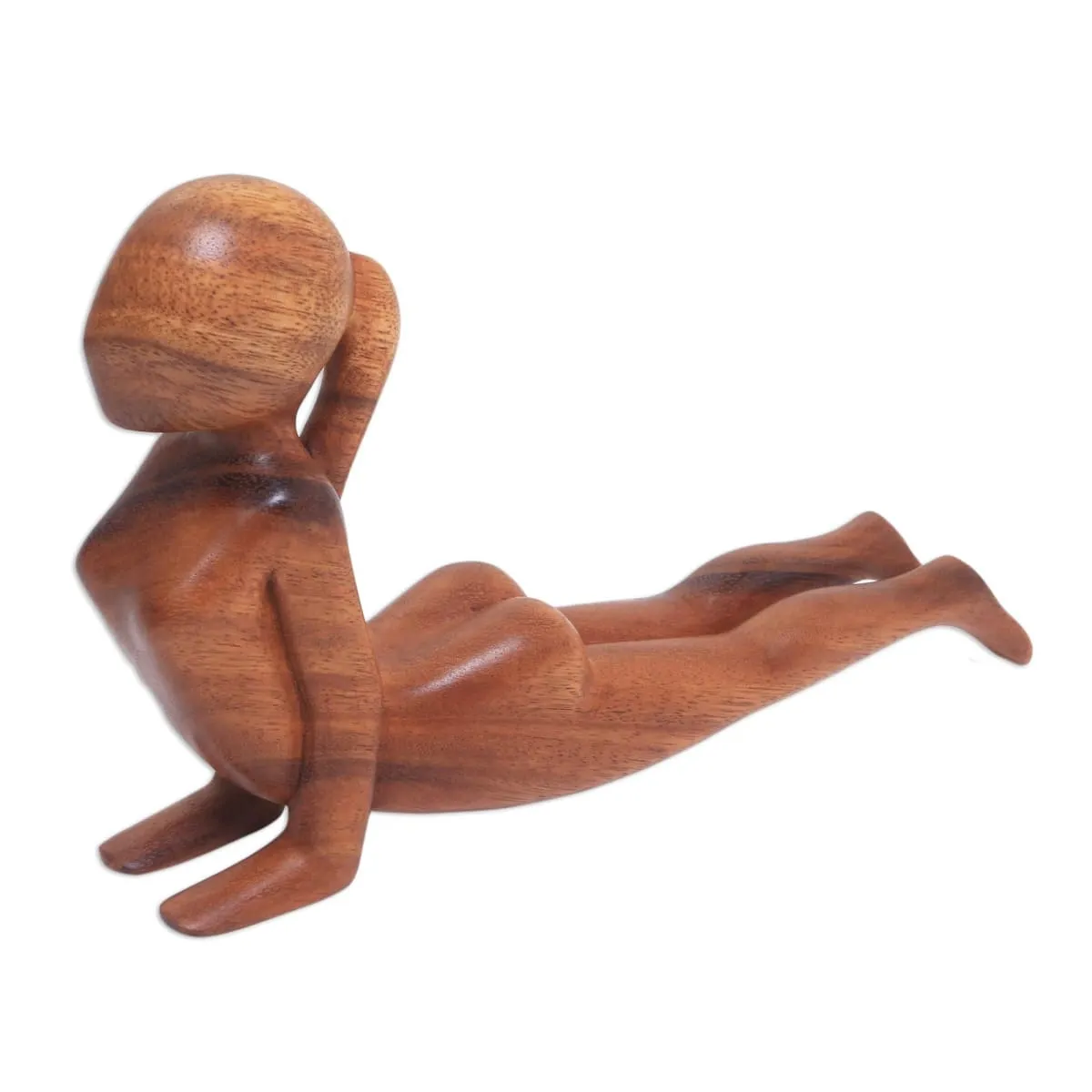 Novica Cobra Yoga Pose Wood Statuette