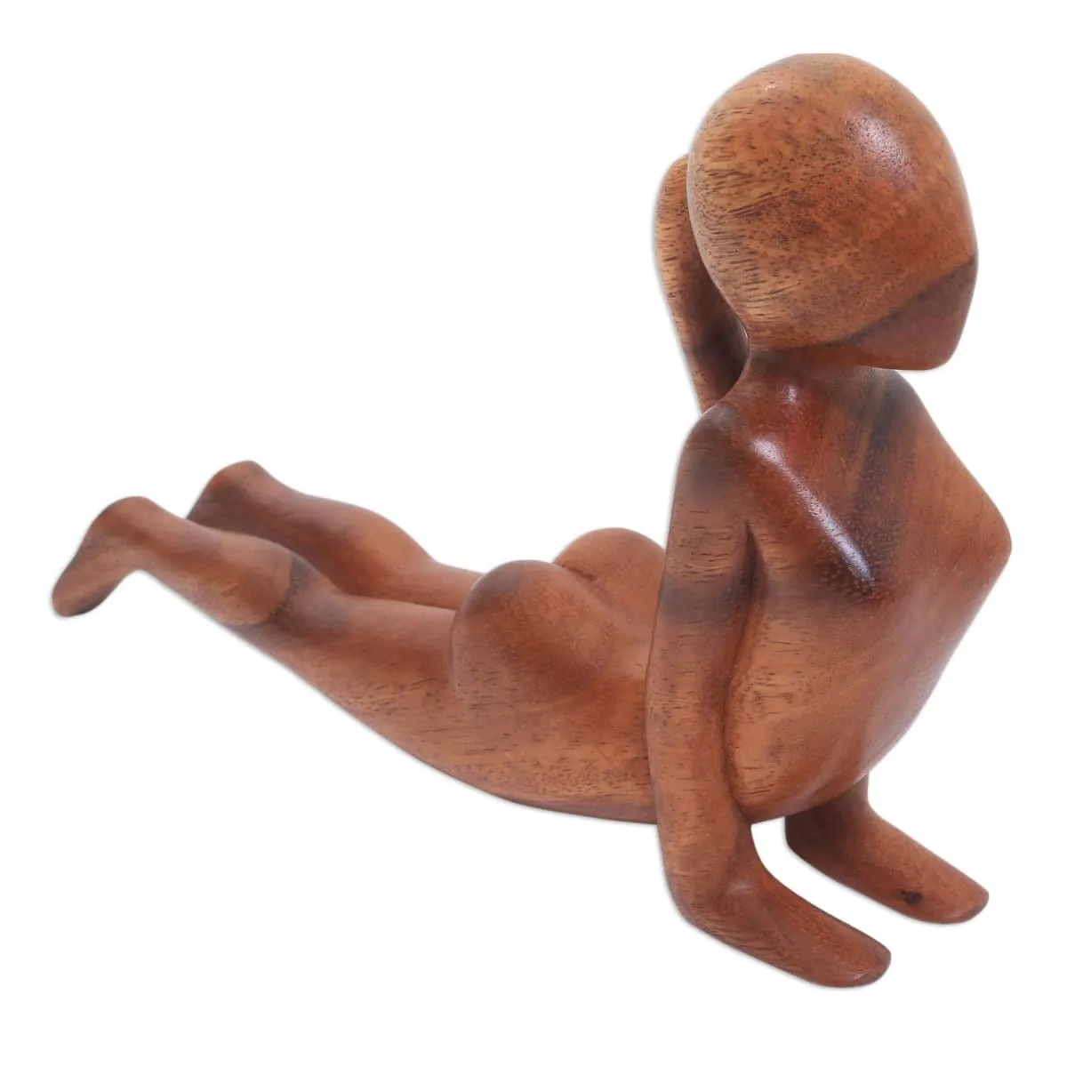 Novica Cobra Yoga Pose Wood Statuette