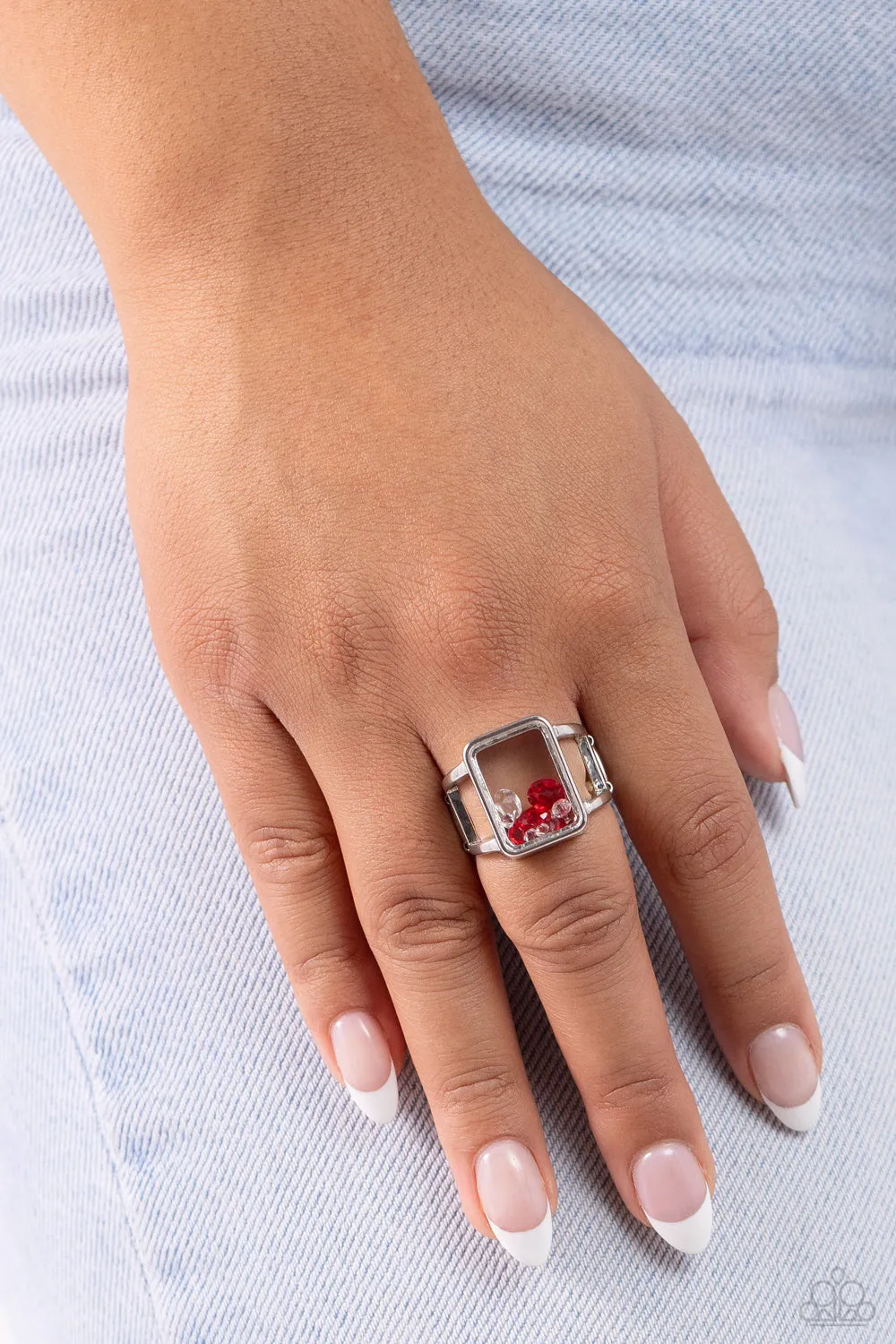 Paparazzi Encased Envy Red Ring