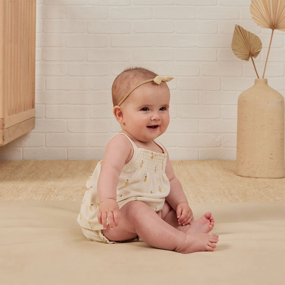 Quincy Mae Smocked Tank   Bloomer Set - Lemons