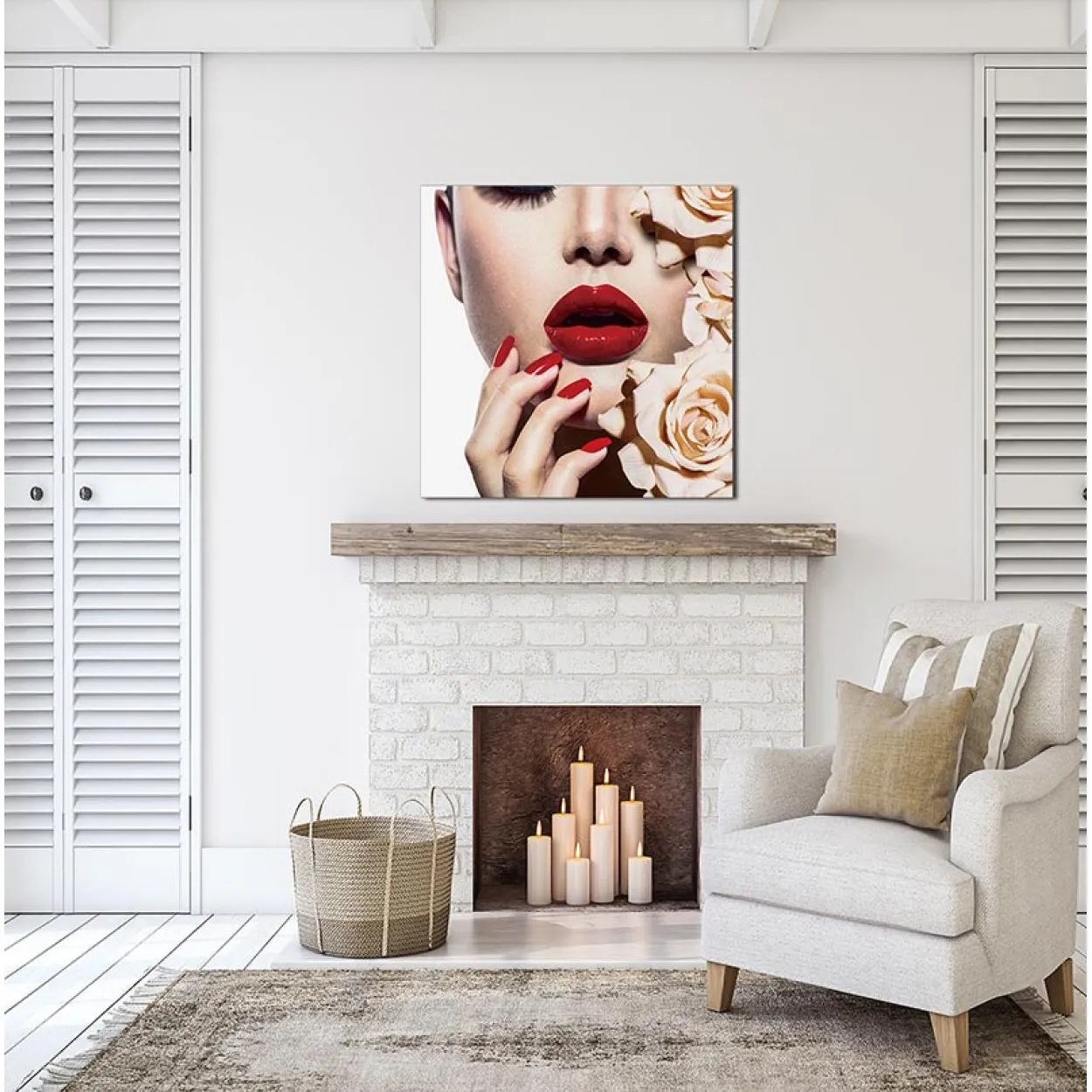 "Rose Lips" Acrylic Wall Art (40"H x 40"W)