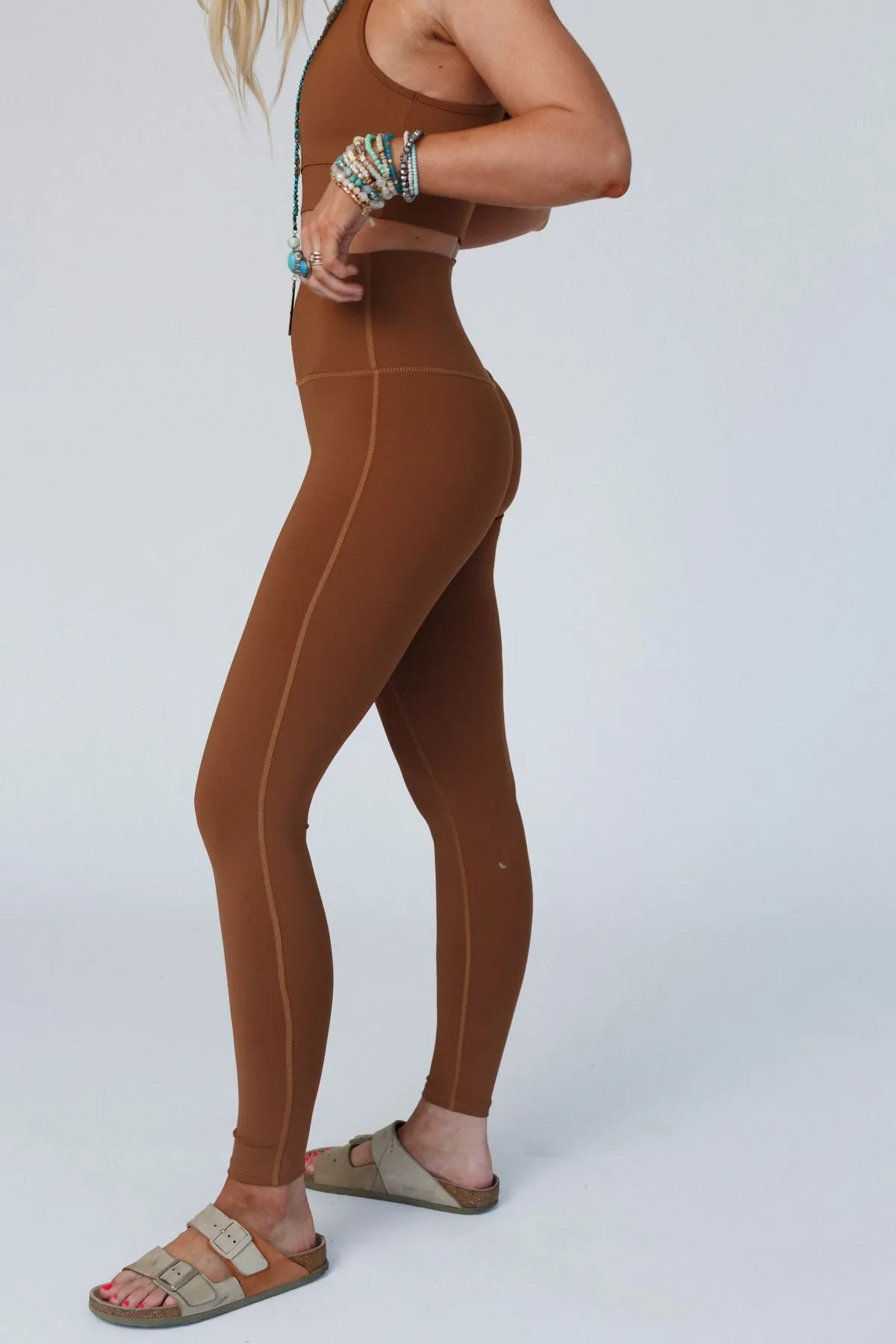 Ready Or Not Legging   Bra Set - Camel