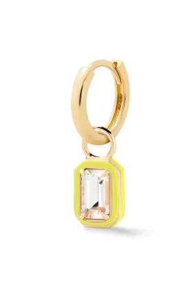 Rectangular Cocktail Huggie - White Topaz - In Stock