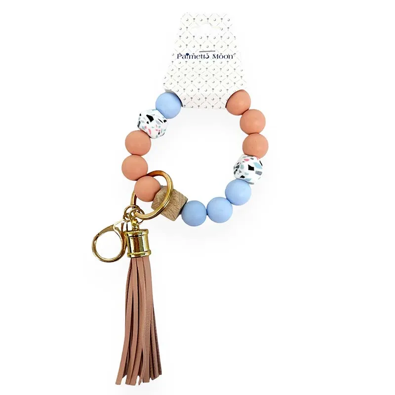 Round Beaded Keychain with Tassel