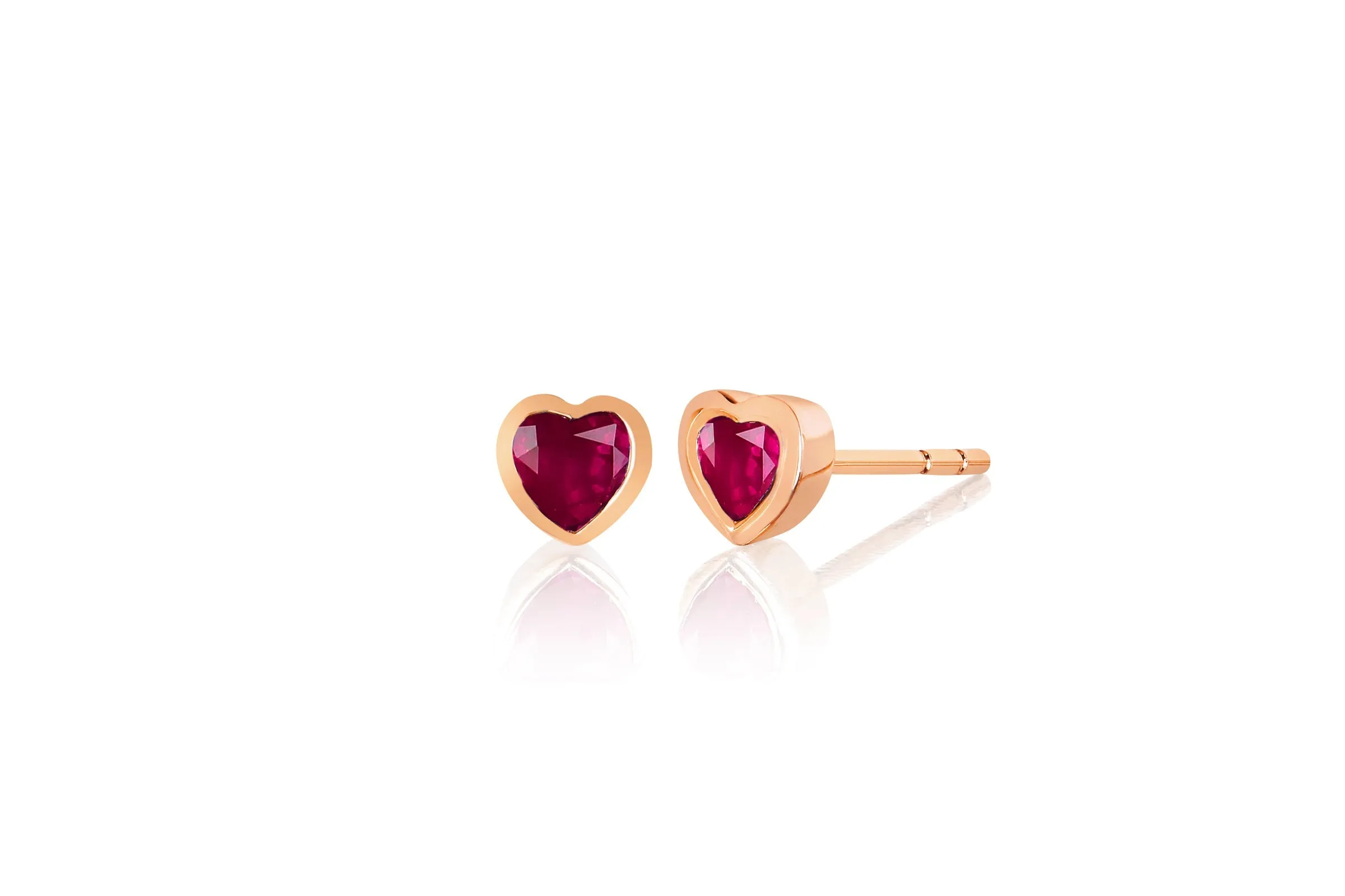 Ruby Heart Stud Earring