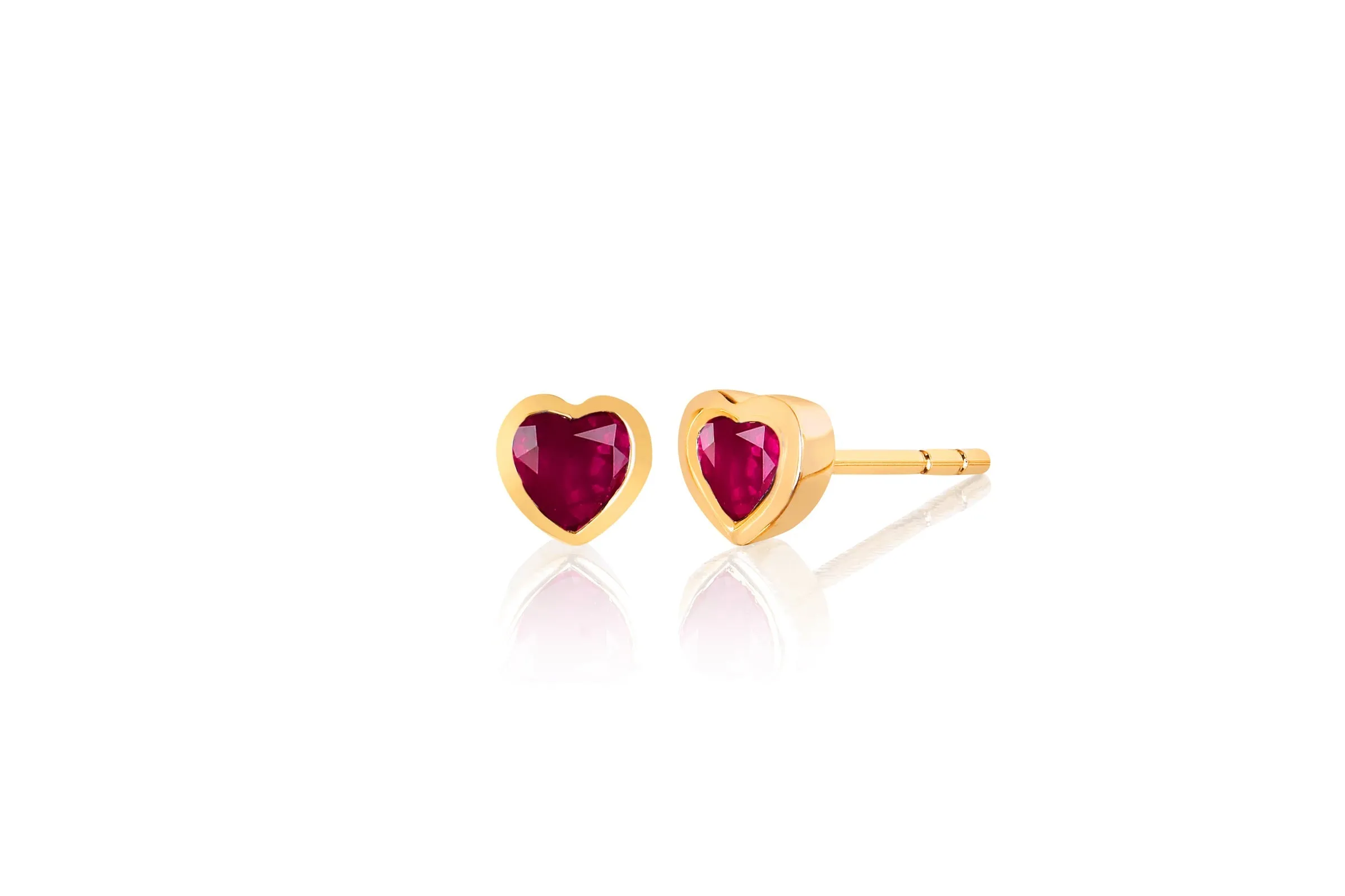 Ruby Heart Stud Earring