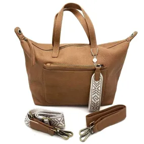 SHIRALEAH Dani Satchel with Zip Pouch - Tan New w/Tags