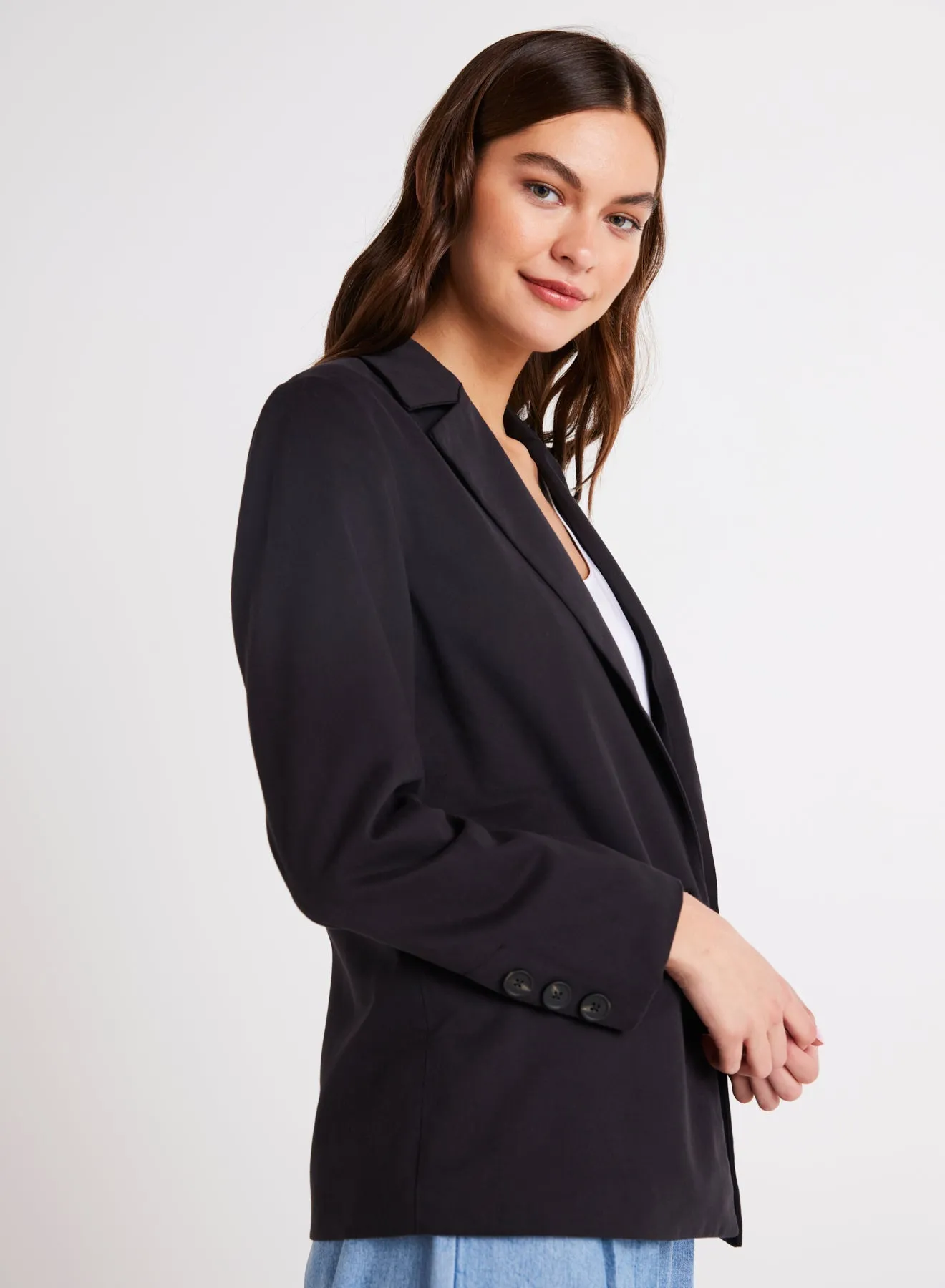 Single Breasted Blazer - Black