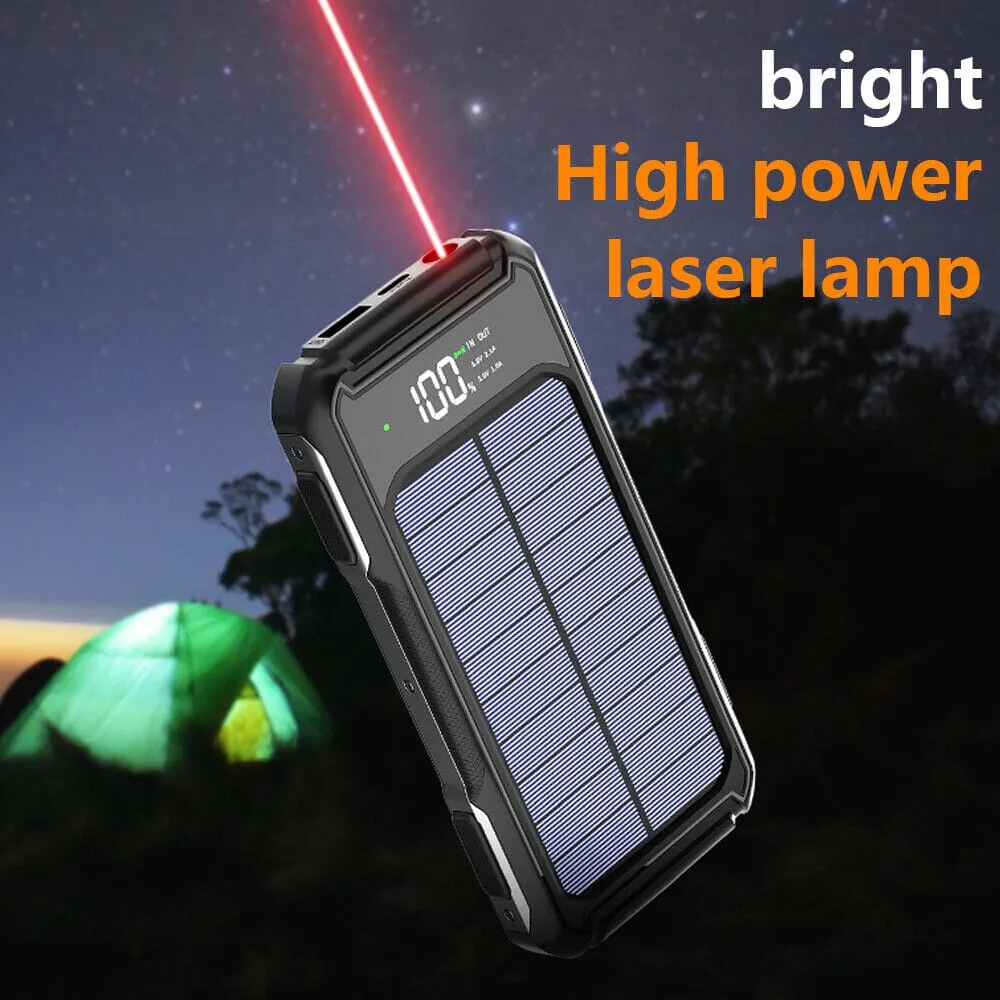 SMAXElite™ Portable Solar Power Bank: 30,000mAH, 4 USB Built-in Cables, Waterproof Cell Phone Charger