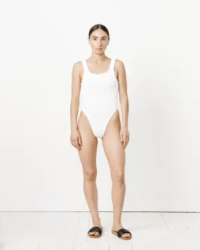 Square Neck Swimsuit in White