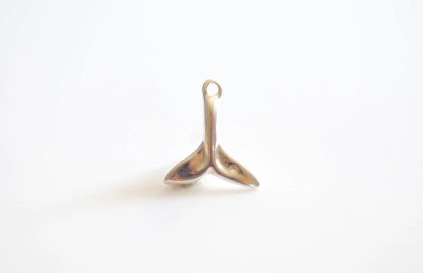 Sterling Sterling Wholesale Dolphin Fish Whale Tail- 925 sterling silver Dolphin Fin Tail Charm, Sterling Silver Fish Tail Charm Pendant, Fin, 106